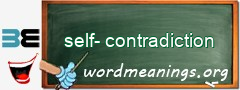 WordMeaning blackboard for self-contradiction